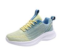 Zapatillas de deporte para mujer, para el tiempo libre, con cordones, viajes, suela suave, zapatos cómodos, zapatos para exteriores, correr, moda, deportes, transpirables, azul claro, 37 EU
