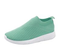 Zapatillas de deporte para mujer, sin cordones, transpirables, ligeras, de malla, cómodas, antideslizantes, cómodas, cómodas, cómodas, cómodas, para exteriores, verde menta, 36 EU