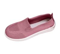 Zapatillas de deporte para mujer, transpirables, de caña baja, planas, cómodas, informales, de malla, ligeras, de punto, informales, de ballet, para caminar, de punto redondo, de espuma viscoelástica