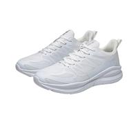 Zapatillas de deporte para mujer, zapatillas de correr, ligeras, transpirables, al aire libre, caminando de malla, zapatillas cómodas, cómodas, con cordones casuales, ligeras, basquetas, blanco, 38 EU