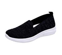 Zapatillas de deporte para mujer, zapatillas ortopédicas, para caminar, para mujer, zapatillas ortopédicas, para mujer, ligeras, gimnasia, deporte, ocio, tenis, D le Negro, 39 EU