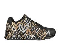 Skechers Love, Sneakers Mujer, Black and Multi Metallic Heart Print Durabuck, 37 EU