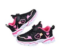 Zapatillas de deporte para niñas, de neopreno, malla transpirable, informales, ligeras, suela suave, para exteriores, escuela, vacaciones, zapatos planos, Black, 28.5 EU