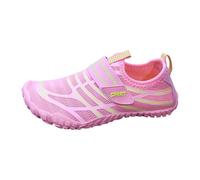 Zapatillas de deporte para niñas, fáciles de sujetar, de lona, malla transpirable, ligera, antideslizante, plantilla acolchada para caminar, correr, escuela, zapatos planos de parque, Pink, 30 EU