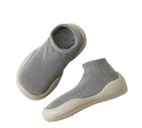 Zapatillas de deporte para niños calcetines de piso de primavera bebé casa calcetines de piso suela de goma suave zapatos de bebé niño de punto entrenadores de bebé, gris, 22.5 EU