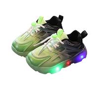 Zapatillas de deporte para niños, efecto degradado, función luminosa, con cordones, suelas suaves, estilo para niños, ocio, deportes, parque de juegos, zapatillas para niños y niñas, 01 verde., 23 EU
