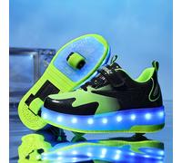 Zapatillas de deporte para niños, zapatos de patines iluminados con recarga USB, zapatos de Skateboarding informales para niños y niñas, zapatos deportivos para patines al aire libre con LED JD-812-Si
