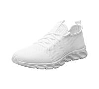 Zapatillas de deporte sin cordones de malla de color liso, cómodas zapatillas de deporte con suela suave y transpirable Oferta zapatos de invierno, Color blanco., 40 EU