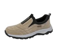 Zapatillas de escalada para hombre, color sólido, antideslizantes, para caminar, de tela duradera, suela gruesa, acolchada, para senderismo, camping, uso diario, beige, 36 2/3 EU