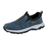 Zapatillas de escalada para hombre, color sólido, antideslizantes, para caminar, de tela duradera, suela gruesa, acolchada, para senderismo, camping, uso diario, Blue, 43.5 EU