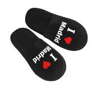 Zapatillas de Estar Me encanta Madrid Cómodo Pantuflas Mujer Peluche Unisex Zapatillas Casa Viaje Invierno L