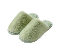 Zapatillas de estar por casa cerradas para mujer, de fieltro suave, para invierno, cálidas, mullidas, antideslizantes, cómodas, forradas, pantuflas ortopédicas, verde, 36 EU
