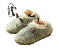 Zapatillas de estar por casa climatizadas para mujer, USB, cálidas, y mullidas