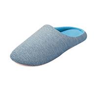 Zapatillas de estar por casa de felpa cómodas y suaves con algodón cerradas para el hogar de un solo color, suela de goma para el hogar, invierno, cálidas y antideslizantes, azul celeste, 36 EU