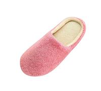 Zapatillas de estar por casa de felpa cómodas y suaves de un solo color para el hogar, invierno, suela de goma cálida, antideslizante, con espuma viscoelástica, amortiguación, mullidas, suaves, con
