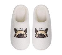 Zapatillas de estar por casa de fieltro para mujer, antideslizantes, cálidas, cálidas, para Halloween, de felpa, unisex, cómodas, de fieltro, forradas, suaves, cerradas, ortopédicas, Blanco, 42 EU