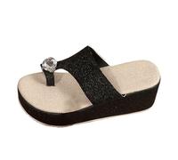 Zapatillas de estar por casa de moda para mujer, para uso diario, estilo separador de dedos, parte superior de piel duradera, perfecta para el verano, diseño de plataforma cómoda, ideal para combinar