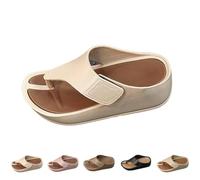 Zapatillas de estar por casa de piel negra, cómodas chanclas para mujer, suela gruesa, resistentes a la abrasión, antideslizantes, cómodas, sandalias de plataforma, sencillez, sandalias de playa para