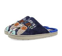 Zapatillas de Estar por casa destalonadas Azul Marino con Estampado Gamer para niña y niño bryne