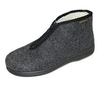Zapatillas de estar por casa Intermax, para hombre, con cremallera, forro de lana y fieltro color antracita, color Negro, talla 45 EU