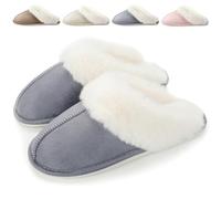 Zapatillas de Estar por Casa Mujer Hombre Invierno Zapatos Caliente de Lana Antideslizante Pantuflas Casa Peluche Forro Comodas Slippers, Gris, 36/37 EU