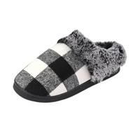 Zapatillas De Estar por Casa Mujer, Parejas Hombres Mujeres Slip On Furry Flat Home Invierno Punta Redonda Mantener Caliente Impresiones Zapatillas Zapatos