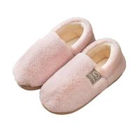 Zapatillas de estar por casa para hombre, cerradas, antideslizantes, de fieltro, suela fija, pantuflas con piel de cordero, zapatos de algodón, zapatillas de estar por casa abiertas, mullidas