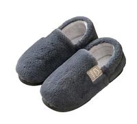 Zapatillas de estar por casa para hombre, cerradas, antideslizantes, de fieltro, suela fija, pantuflas con piel de cordero, zapatos de algodón, zapatillas de estar por casa abiertas, mullidas