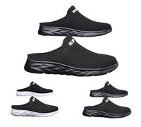 Zapatillas de estar por casa para hombre y mujer, zapatos de jardín, transpirables, de malla, antideslizantes, para el tiempo libre, Negro , 41