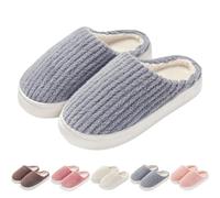 Zapatillas de estar por casa para mujer, cálidas de invierno, con plantilla, cómodas, cómodas, con forro polar, pantuflas planas de fieltro, zapatillas de invitados, zapatillas de espuma viscoelástica
