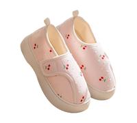 Zapatillas de estar por casa para mujer, cerradas, antideslizantes, con forro, elegantes, lindas, de espuma viscoelástica, modernas, de algodón, para el hogar, de felpa, cómodas, Rosa., 40 EU