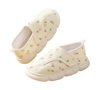 Zapatillas de estar por casa para mujer, cerradas, zapatillas para mujer, transpirables, sin manos, antideslizantes, ligeras, para el hogar, lindas zapatillas para el hogar, divertidas, beige, 40 EU