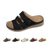 Zapatillas de estar por casa para mujer, con plantilla ortopédica, zuecos y pantuflas para mujer, sandalias de playa antideslizantes para boda, aniversario, sandalias vintage de cuña, sandalias