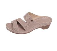 Zapatillas de estar por casa para mujer, con tacón, de piel, abiertas, para la playa, elegantes, informales, transpirables, cómodas, ligeras, resistentes al desgaste, zapatos de verano, Rosa., 39 EU