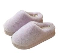 Zapatillas de estar por casa para mujer, de felpa, cálidas, ligeras, mullidas, de espuma viscoelástica, cómodas, de gran tamaño, para casa, morado, 38 EU