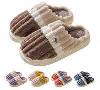 Zapatillas de estar por casa para mujer, de felpa, cálidas, suaves, cómodas, multicolor, para casa, para casa, informales, forradas, antideslizantes, para cama, café, 42/43 EU