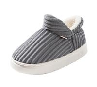 Zapatillas de estar por casa para mujer, de felpa cerrada, con forro y suela fija, antideslizantes, de un solo color, para interiores y exteriores, de algodón, para invierno, gris, 38 EU