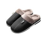 Zapatillas de estar por casa para mujer, de felpa, color gris, de fieltro, para invierno, algodón, para el tiempo libre, muy suaves, para dormitorio, pareja de amor, suelas suaves, Negro , 42 EU