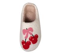 Zapatillas de estar por casa para mujer, de felpa, para invierno, cálidas, lindas, planas, de espuma viscoelástica, para el hogar, alivio del dolor, antideslizantes, para interior y exterior, Blanco