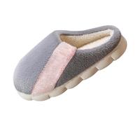 Zapatillas de estar por casa para mujer de felpa - zapatillas, elegantes, delanteras cerradas, gris, 38 EU