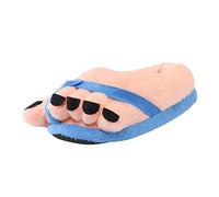 Zapatillas de estar por casa para mujer, de invierno, cálidas, con dedos grandes, divertidas, cómodas, suaves, para invierno, para hombres y mujeres, para casa, para casa, azul, Talla única