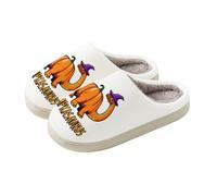 Zapatillas de estar por casa para mujer, de invierno, de felpa, para hombre | Pantuflas delanteras cerradas para mujer para interior y exterior, farolillos de calabaza, apilar, zapatillas de fieltro