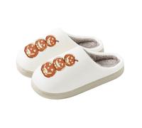 Zapatillas de estar por casa para mujer, de invierno, de felpa, para hombre | Pantuflas delanteras cerradas para mujer para interior y exterior, farolillos de calabaza, apilar, zapatillas de fieltro