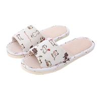 Zapatillas de estar por casa para mujer, de lino, espuma japonesa, antideslizantes