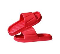 Zapatillas de estar por casa para mujer, de verano, ligeras, antideslizantes, impermeables, cómodas, de verano, bohemias, con pies anchos, pantuflas sencillas, rojo, 40 EU