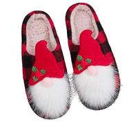 Zapatillas de estar por casa para mujer, hombre, invierno, felpa, pantuflas | Cerrado Slip-On Plano Silencioso Forro de Piel Cálido Cómodo para Pijamas Fiesta Navidad Halloween