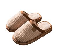 Zapatillas de estar por casa para mujer, hombre, invierno, felpa | Silencioso cálido forro de pelo cerrado Slip-On ligero para cuarto de baño estudio sala de estar