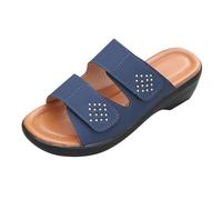 Zapatillas de estar por casa para mujer, para vacaciones de verano, para la playa, para exteriores, tacón de cuña ligero, zapatos romanos, boca de pescado, una palabra, zapatillas informales, zapatos