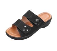 Zapatillas de estar por casa para mujer, para vacaciones de verano, para la playa, para exteriores, tacón de cuña ligero, zapatos romanos, boca de pescado, una palabra, zapatillas informales, zapatos