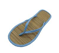 Zapatillas de estar por casa para mujer, sandalias de verano, chanclas de bambú, antideslizantes, para interiores, paja, chanclas de dedo antideslizantes, chanclas de baño para hombre, unisex,